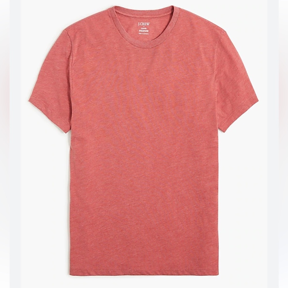 NWT J. Crew Washed jersey crewneck Sz M Light Red - small yellow stain on back